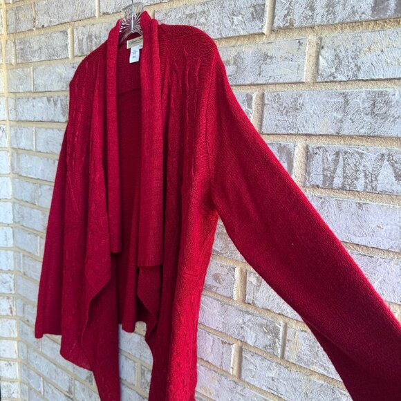 Coldwater Creek Long Sleeve Textured Knit Open Front Cardigan Sweater Size M. - Picture 6 of 7